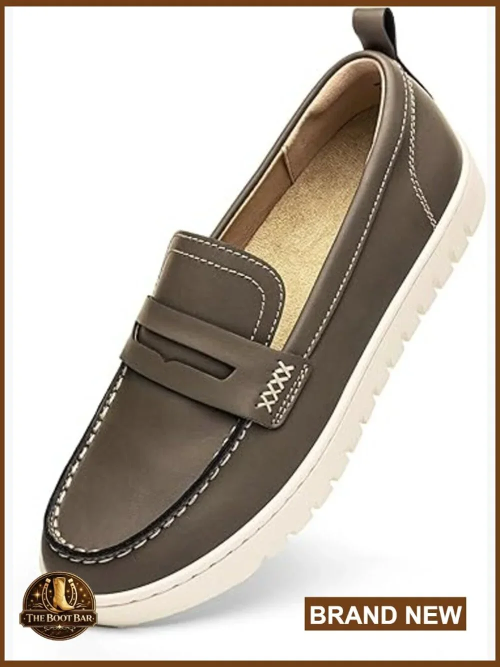 Leather Penny Loafers Slip On Flats Comfortable Walking Office Shoes